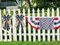 Threetols Large Patriotic Wreath Bows, Patriotic Star Bows for Wreath Memorial Day Burlap Stripes Bows for Front Door, Red Blue Linen American Flag Bows for 4th of July Indoor Outdoor Tree Decor